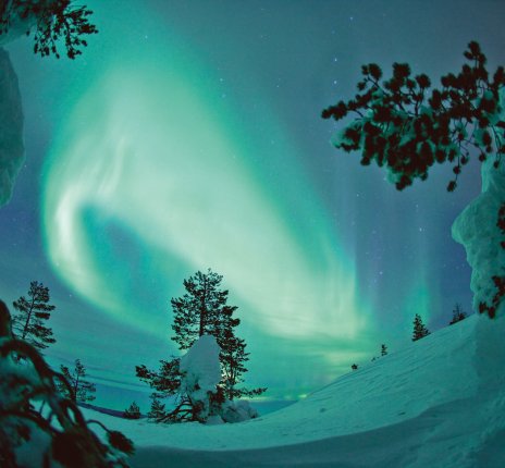 Mit etwas Glück erleben Sie Polarlichter in Finnisch Lappland. 
